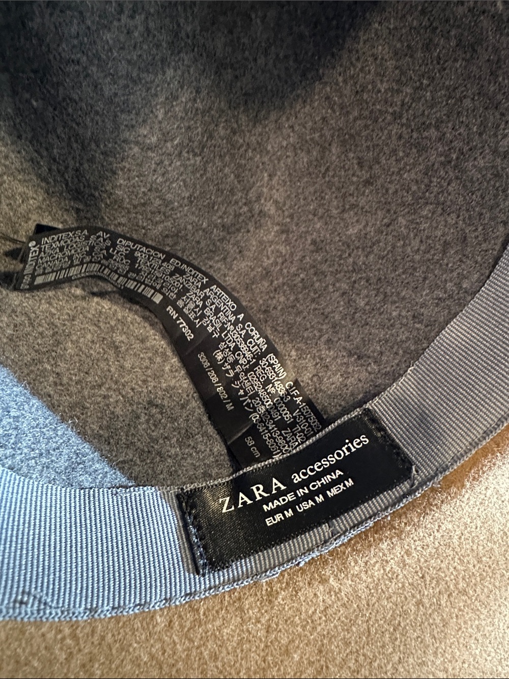 Zara Two-Tone Wide Brim Wool Hat in Brown and Gray • NEW! - Picture 5 of 8
